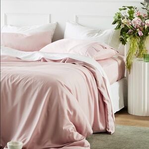 Ettitude Blush Pink Bamboo duvet cover cal king size in Rose